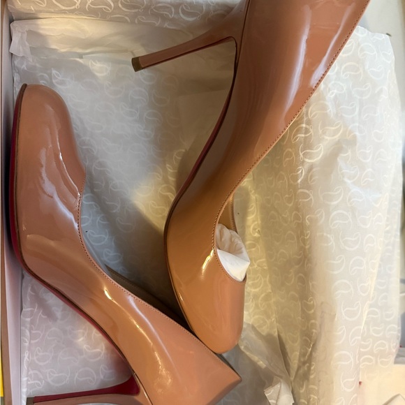 Christian Louboutin Patent Pink Nude Stiletto Pumps main image 1